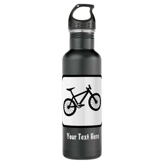 Mountainbike-Logo — individuell anpassbar Edelstahlflasche (Vorderseite)