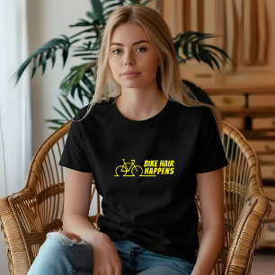 Mountainbike-Mädchen Ironie gelb schwarz Tri-Blend Shirt