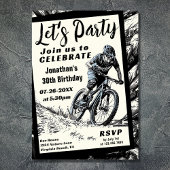 Mountainbike Moderne Skizze Geburtstag Einladung