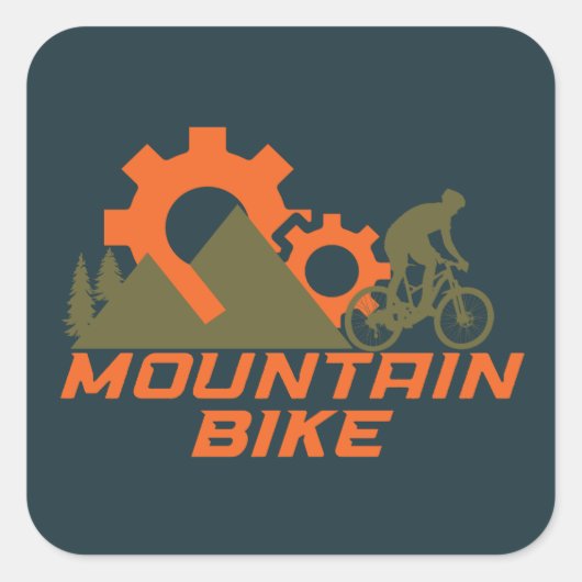 Mountainbike Mountainbike Quadratischer Aufkleber (Vorderseite)