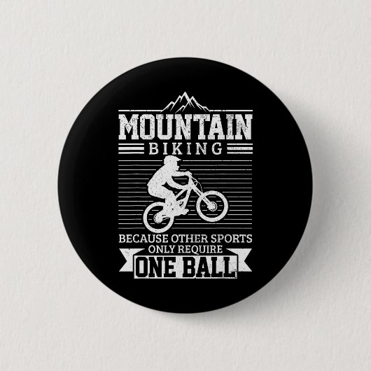 Mountainbike Mtb Downhill Freeride Mountainbiker Button (Vorderseite)
