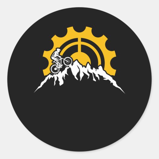 Mountainbike MTB Fahrrad Geschenk für Radfahrer Runder Aufkleber (Vorderseite)