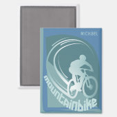 Mountainbike mtb Mountainbiker Magnet (Vorderseite/Rückseite)