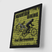 Mountainbike MTB Quadratische Wanduhr (Winkel)