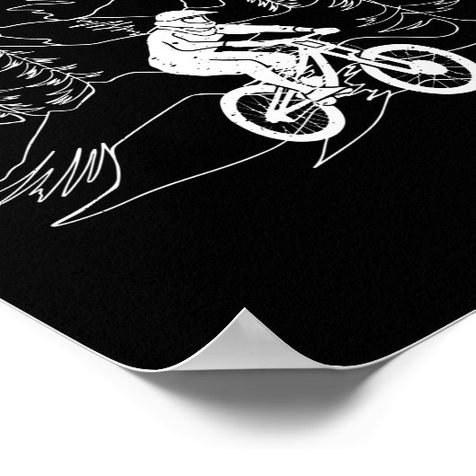 Mountainbike MTB Vintager Mountainbike-Abfahrer Poster (Ecke)