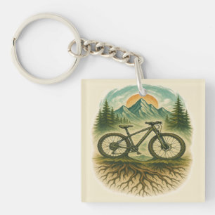 Mountainbike-Natur-Abenteuer-Kunst Schlüsselanhänger