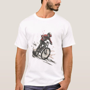 Mountainbike Racing Downhill - Minimalistische Kun T-Shirt