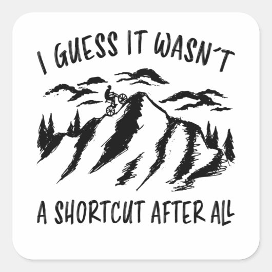 Mountainbike Radfahren Biker Bikergeschenk Quadratischer Aufkleber (Vorderseite)