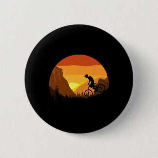 Mountainbike Retro-Sonnenuntergang-Trail-Reiter  Button