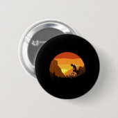 Mountainbike Retro-Sonnenuntergang-Trail-Reiter  Button (Vorne & Hinten)