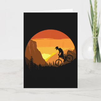 Mountainbike Retro-Sonnenuntergang-Trail-Reiter  Karte