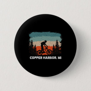 Mountainbike Retro Sonnenuntergang Vintage Copper Button