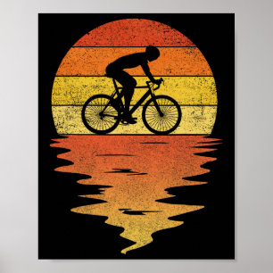 Mountainbike-Shirt Retro-Sonnenuntergang 70er Vint Poster