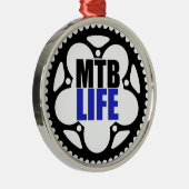 Mountainbike Silbernes Ornament (Rechts)