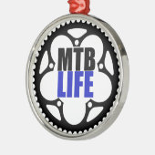 Mountainbike Silbernes Ornament (Links)