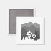 Mountainbike-Silhouette für den MTB-Fanatiker Magnet (Vorderseite/Rückseite)