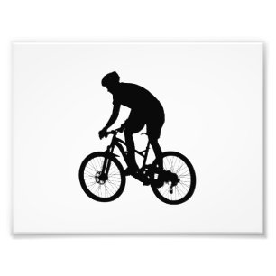 Mountainbike-Silhouette - Hintergrundfarbe auswäh Fotodruck