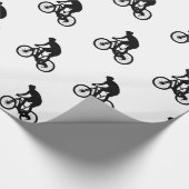 Mountainbike-Silhouette - Hintergrundfarbe auswähl Geschenkpapier (Ecke)