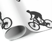 Mountainbike-Silhouette - Hintergrundfarbe auswähl Geschenkpapier (Rolleneckpunkt)