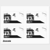 Mountainbike-Silhouette Rechteckiger Aufkleber (Blatt)