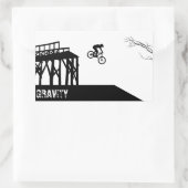 Mountainbike-Silhouette Rechteckiger Aufkleber (Tasche)