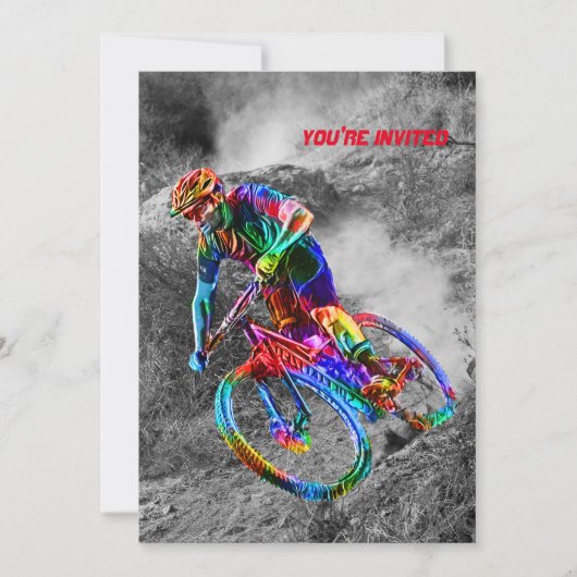 Mountainbike-Tour durch die Technicolor Einladung (Vorderseite)