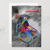 Mountainbike-Tour durch die Technicolor Einladung (Vorne/Hinten)
