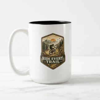 Mountainbike-Trail-Reiter Vintage-Abenteuer-T-Shir Zweifarbige Tasse