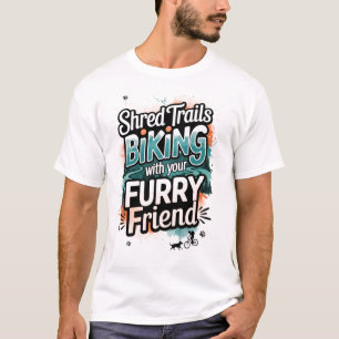 Mountainbike-Trails mit pelzigem Freund T-Shirt