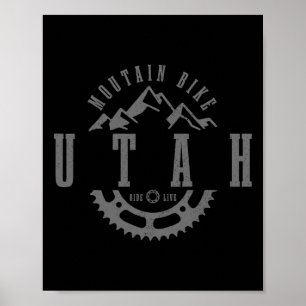 Mountainbike Utah Moab Mtb Downhill-Fahren Vintag Poster