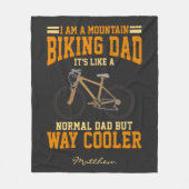 Mountainbike-Vater Radfahren wie normal Personalis Fleecedecke (Vorderseite)
