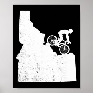 Mountainbike Vintage-Idaho-Fahrradkarte Kunst- Mtb Poster