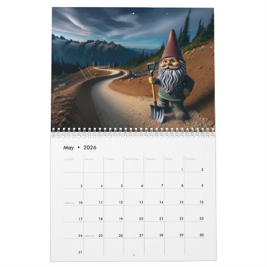Mountainbike-Wandern Gnome-Kalender Kalender (Mai 2026)