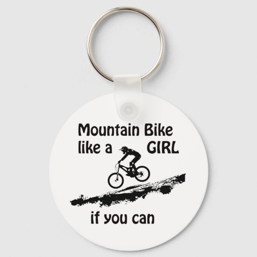 Mountainbike wie ein Mädchen Schlüsselanhänger (Vorderseite)