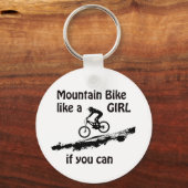 Mountainbike wie ein Mädchen Schlüsselanhänger (Vorderseite)