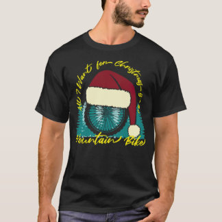 Mountainbike wünscht Weihnachten Langlaufen T-Shirt