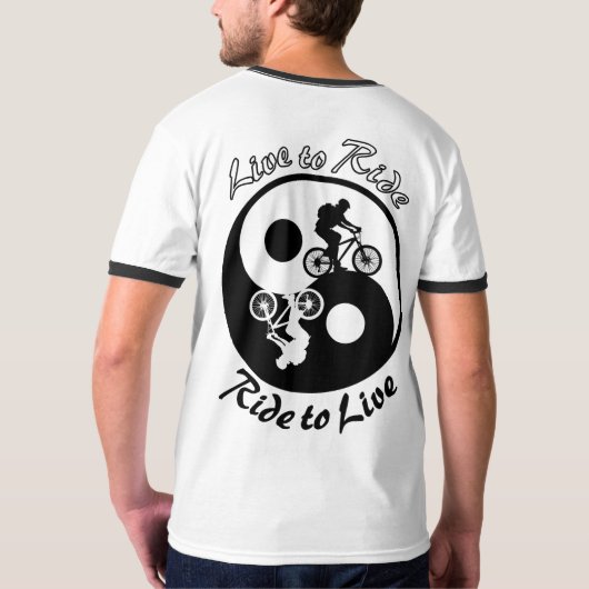 Mountainbike Yin Yan Live, zum des T-Shirts zu (Schwarz voll)