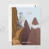 Mountainbike-Ziegen Postkarte (Vorne/Hinten)