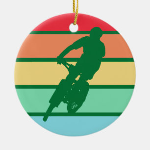 Mountainbiken auf Retro Streifen zieren Keramik Ornament