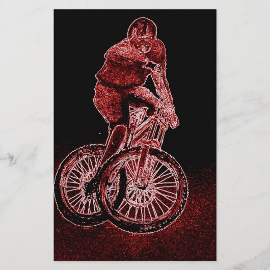 Mountainbiken Briefpapier (Vorderseite)
