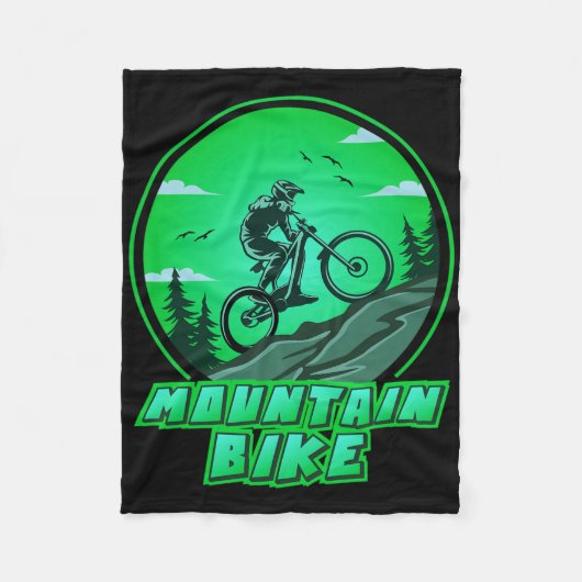 Mountainbiken Es wird bergab nie einfacher Mountai Fleecedecke (Vorderseite)