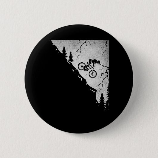 Mountainbiken Extremes Downhill Gewitter Mtb Button (Vorderseite)