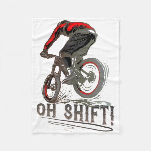 Mountainbiken Fahren MTB Mountainbiker Oh Schreck Fleecedecke (Vorderseite)