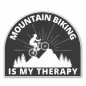 Mountainbiken ist meine Therapie Aufkleber (Vorderseite)