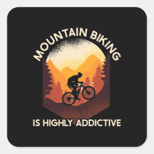 Mountainbiken ist sehr ansprechend quadratischer aufkleber