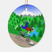 Mountainbiken Keramik Ornament (Links)