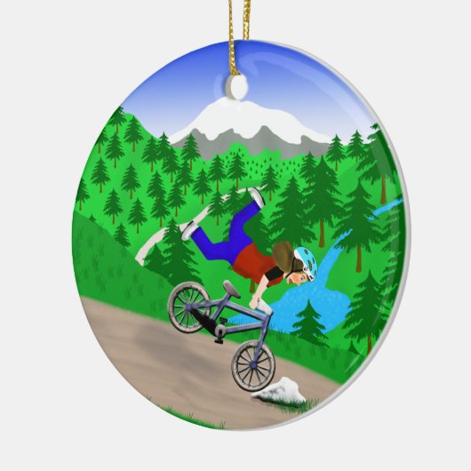 Mountainbiken Keramik Ornament (Links)