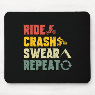 Mountainbiken Lustige Fahrt Crash Fluchen Wiederho Mousepad