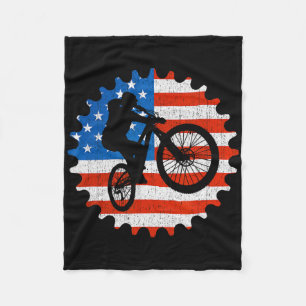 Mountainbiken Mtb Mountainbiker Patriotisch Usa Fleecedecke
