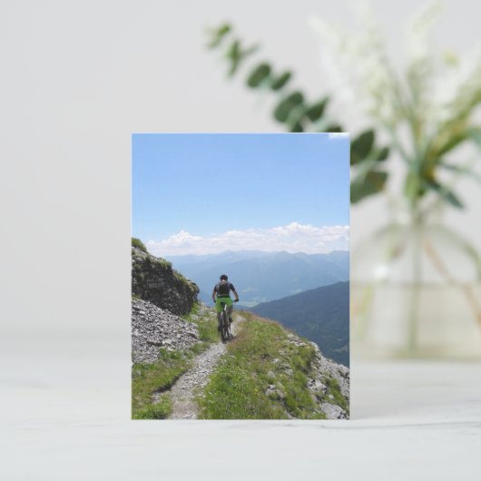 Mountainbiken Postkarte (Stehend Vorderseite)